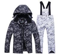 Kids 2-Piece Snowsuit, Girl Boy Waterproof Winter 2 Piece Ski Suits Snowsuit Toddler Winter 2-Piece Outfit Set Ski Overalls Windproof Snowboarding Warm Snow Suits Unisex Girls Jacket White