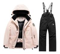 Kids 2-Piece Snowsuit, Skiing Suit Kids Boys Snowsuit Winter 2-Piece Outfit Set Ski Jackets and Trousers Set Girl Snow Suit Rain Jacket Snow Pants Waterproof Windproof