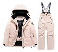 Kids 2-Piece Snowsuit, Skiing Suit Kids Boys Snowsuit Winter 2-Piece Outfit Set Ski Jackets and Trousers Set Girl Snow Suit Rain Jacket Snow Pants Waterproof Windproof