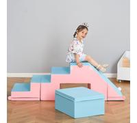 Kids 2-piece Soft Play Set Baby Foam Climber Climbing Indoor Block Toys Gross Motor Development for Toddlers 1-3 Years