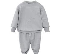 Kids 2 Pieces Spring Fall Clothes Letter Print Sweatshirt Long Sleeve Sweatshirt Athletic Sweatsuits Elastic Waist Pants Solid Casual Sweatsuits Clothing Sets Cute Round Neck Tops (Dark Gray, 160)