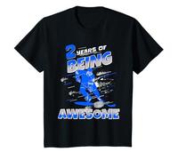 Kids 2 Years Being Awesome Ice Hockey Age 2 Fun Birthday Party T-Shirt