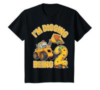 Kids 2nd Birthday Boy Digger Construction Gift 2 Years Old Digger T-Shirt