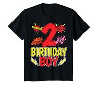 Kids 2nd Birthday Boy Two Years Old Birthday Party Comic Style T-Shirt