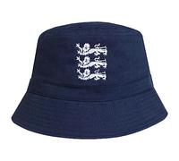 Kid's 3 Lions England Embroidered Navy Cotton Bucket Hat (10-14 Years)