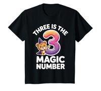 Kids 3 The Magic Number Funny 3rd Birthday Cute Lion T-Shirt