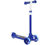 Kids 3-Wheel Scooter Blue PP/ABS/Steel/PU 52x29x76cm Adjustable TPE Grip LED Max