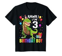 Kids 3 Year Old Shirt 3rd Birthday Boy T Rex Dinosaur Shirt T-Shirt