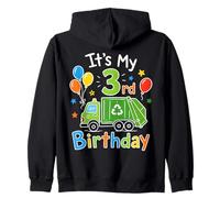 Kids 3 Years Garbage Truck Boy 3rd Birthday Waste Truck Zip Hoodie