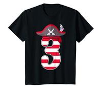 Kids 3 Years Old Pirate 3rd Birthday Party Celebration T-Shirt