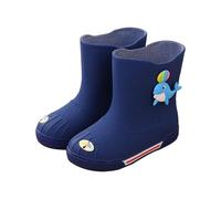 Kids 3D Animal Rain Boots Lightweight Waterproof Rubber Sole Garden Shoes Cap Toe Textured Line Non-Slip Outdoor Walking Footwear Gardening Shoes for Boys Girls (Dark Blue, 12.5 Little Child)