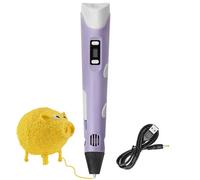 Kids 3D Drawing Printing Pen With Lcd Screen Birthday Gift Creative Diy Drawing Tool For Children, With Pla/abs Filaments - Purple