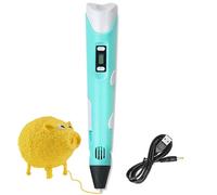 Kids 3D Drawing Printing Pen With Lcd Screen Birthday Gift Creative Diy Drawing Tool For Children, With Pla/abs Filaments - Blue