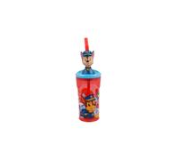 Kids 3D Figurine Paw Patrol Drinking Tumbler Water Cup Bottle & Expandable Straw