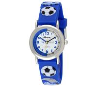 Kids 3D Football Time Teacher Watch Blue Silicone Strap Easy Read Quartz