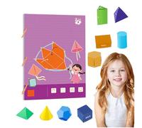 Kids’ 3D Geometry Learning Book - 9/12/15 Shapes, Safe Pull - String Design, Build Spatial Thinking & Enhance Geometric Understanding,Educational Tool for Kids 5-12 (A-9 Shapes)