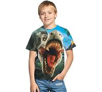 Kids 3D Print Graphic Tees Funny Cartoon Dinosaurs Short Sleeve T Shirts for Youth Boys Girls 4-14 Years, 20854, 4-5 Years