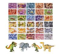 Kids 3D Puzzles - 30 Pieces Assembly Kit, Animal Learning Toy for Boys, Paper Cartoon Jigsaw with Interlocking Tabs, Cognitive Skill Tool for Spatial Reasoning Shape Recognition Pattern Matching