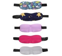 Kids 3D Sleeping Eye Mask 5pcs Sponge Breathable Lightproof | Noon Break Use, Travel and Conferences, Comfortable Fit, Soft Sponge Build, Compact Pack of Five