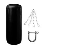Kids 3ft Black Punch Bag with 4-Strand Hanging Chain & Attachment Hook - Durable Training Set for Children’s Boxing, Kickboxing, MMA & Fitness