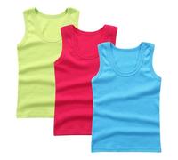 Kids 3Pc Tank Top Multi-Color Pack Vests Round Neck Soft Fabric Tshirts Boys Soft Breathable Easy Care Shirt Daily Undergarment Wear Casual Essential Fashion Mint Green 9 Years