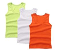 Kids 3Pc Tank Top Multi-Color Pack Vests Round Neck Soft Fabric Tshirts Boys Soft Breathable Easy Care Shirt Daily Undergarment Wear Casual Essential Fashion Multicolor 13 Years