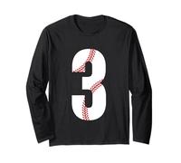 Kids 3rd Birthday Baseball Boy Third Bday Long Sleeve T-Shirt