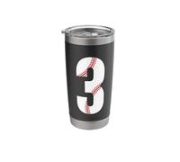 Kids 3rd Birthday Baseball Boy Third Bday Stainless Steel Insulated Tumbler