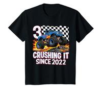 Kids 3rd Birthday Monster Truck 3 year Old Boys Party Born 2022 T-Shirt