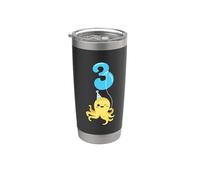 Kids 3rd Birthday Octopus Shirts, Cute 3 Year Old Octopus Stainless Steel Insulated Tumbler