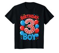 Kids 3rd Birthday Spider Web 3 Year Old Boy Party T-Shirt