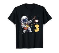 Kids 3th Birthday Astronaut Playing Guitar 3 Years Old T-Shirt
