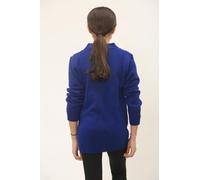 Kids 4 Button Knitted Cardigan, Girls Boys Soft Warm School Uniform Pull Over Long Sleeve V Neck Plain Sweater Jumper with 2 Front Pockets UK Age Size 7 to 13 Years, (Blue - 9-10 Years)