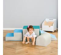 Kids 4-piece Soft Play Set Baby Foam Climber Climbing Indoor Block Toys Gross Motor Development for Toddlers 1-3 Years
