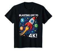 Kids 4k Boys Back to School Funny Rocket Ship Space ABC's T-Shirt