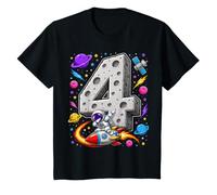 Kids 4th Birthday Astronaut Galaxy Space 4 Four Birthday Boys T-Shirt