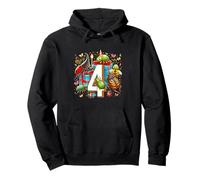 Kids 4th Birthday Bugs Insects Beetles Biology 4 Year Old Pullover Hoodie
