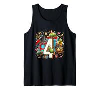 Kids 4th Birthday Bugs Insects Beetles Biology 4 Year Old Tank Top