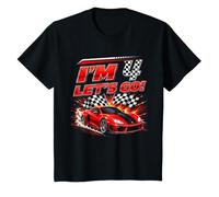 Kids 4th Birthday Im 4 Lets Go Race Car Four Year Old Bday Boys T-Shirt