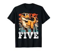 Kids 5 Year Old 5th Birthday Boy T Rex Dinosaur Fan T-Shirt