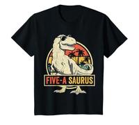 Kids 5 Year Old Dinosaur Birthday 5th T Rex Dino Five Saurus T-Shirt