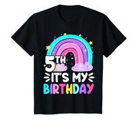 Kids 5 Year Old Shirt 5th Birthday Kid Rainbow Party Family T-Shirt