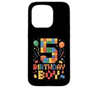 Kids 5th Birthday Boy 5 Year Old Building Blocks 5th Bricks Case for iPhone 15 Pro
