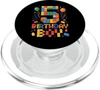 Kids 5th Birthday Boy 5 Year Old Building Blocks 5th Bricks PopSockets PopGrip for MagSafe