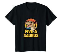 Kids 5th Birthday Boy Dinosaur Five Age 5 Year Old Son Kids Dino T-Shirt