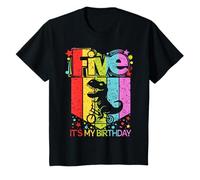 Kids 5th Birthday Boy Girl Five 5 Year Old Dinosaur Birthday T-Shirt