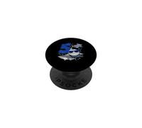 Kids 5th Birthday Boys Shark 5 Years Old Ocean B Day PopSockets Adhesive PopGrip