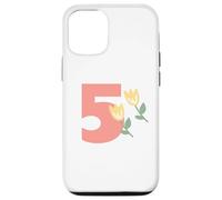 Kids 5th Birthday Orange Tulips Flower Party Five Years Old Case for iPhone 12/12 Pro