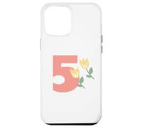 Kids 5th Birthday Orange Tulips Flower Party Five Years Old Case for iPhone 12 Pro Max