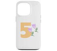 Kids 5th Birthday Purple Tulips Flower Party Five Years Old Case for iPhone 13 Pro